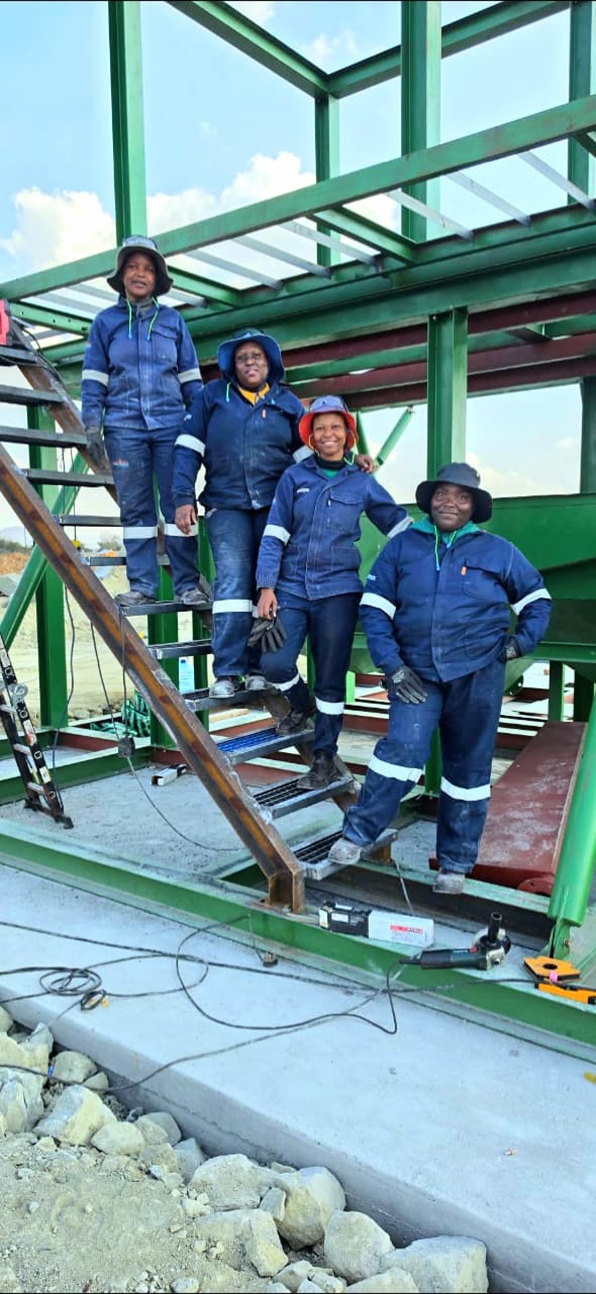 Waterberg College welding students on-site at a Makurung Process Solutions project