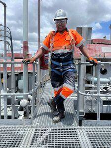 Workers on platform