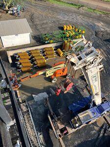 Aerial crane yard view